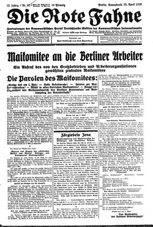 Die rote Fahne vom 20.04.1929