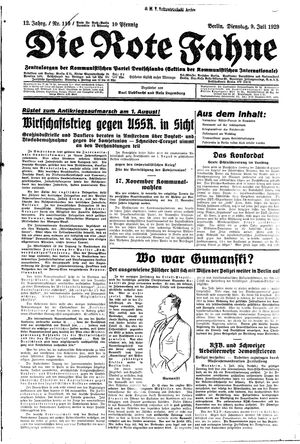 Die rote Fahne vom 09.07.1929