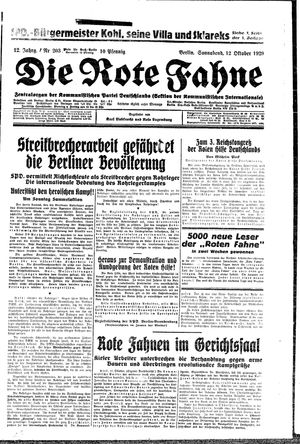 Die rote Fahne vom 12.10.1929