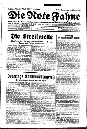 Die rote Fahne vom 24.10.1929