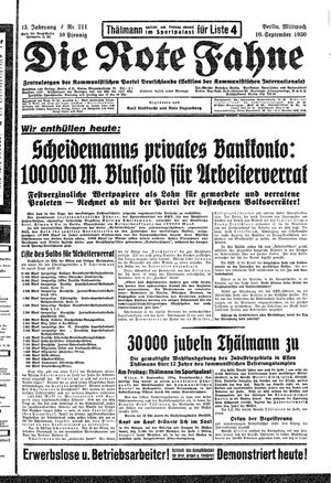 Die rote Fahne vom 10.09.1930