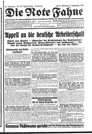 Die rote Fahne vom 17.09.1930