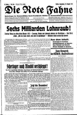 Die rote Fahne on Aug 29, 1931