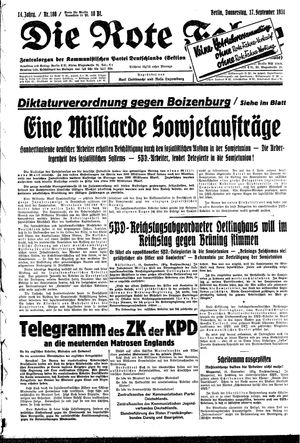 Die rote Fahne on Sep 17, 1931