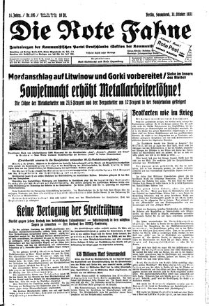 Die rote Fahne on Oct 31, 1931