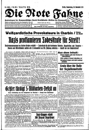 Die rote Fahne vom 26.11.1931