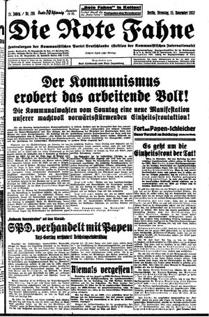 Die rote Fahne vom 15.11.1932