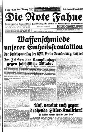 Die rote Fahne vom 20.11.1932