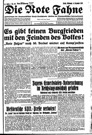 Die rote Fahne vom 14.12.1932