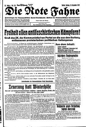 Die rote Fahne vom 23.12.1932