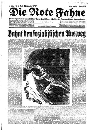 Die rote Fahne vom 01.01.1933