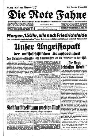 Die rote Fahne vom 09.02.1933