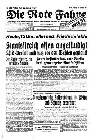 Die rote Fahne vom 10.02.1933