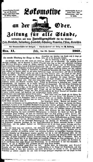 Lokomotive an der Oder vom 28.01.1862