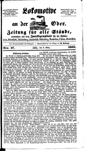 Lokomotive an der Oder on Mar 6, 1862
