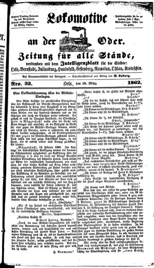 Lokomotive an der Oder vom 18.03.1862