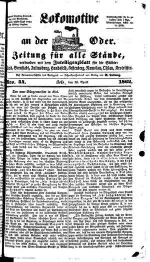 Lokomotive an der Oder vom 15.04.1862