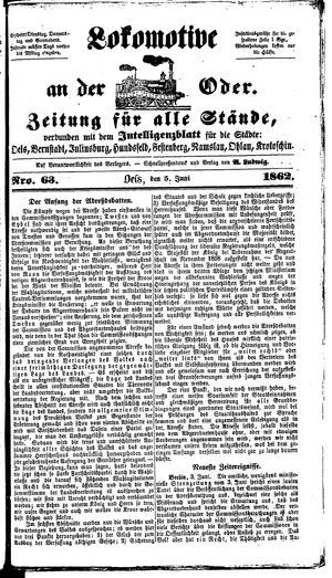Lokomotive an der Oder on Jun 5, 1862