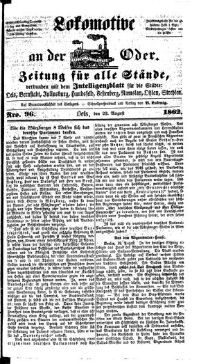 Lokomotive an der Oder vom 23.08.1862