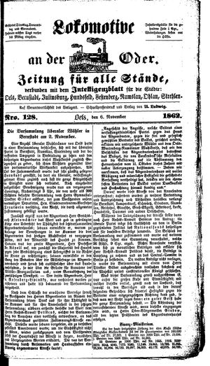 Lokomotive an der Oder on Nov 6, 1862