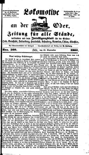 Lokomotive an der Oder vom 19.09.1863