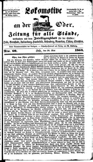 Lokomotive an der Oder vom 28.05.1864
