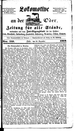 Lokomotive an der Oder on Dec 13, 1864