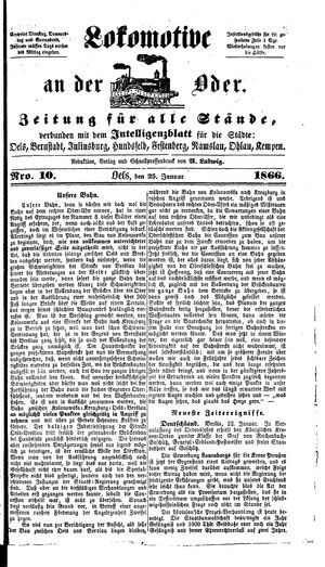 Lokomotive an der Oder vom 25.01.1866