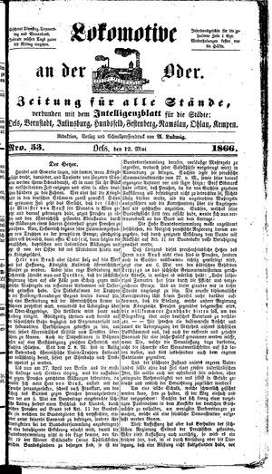 Lokomotive an der Oder vom 12.05.1866