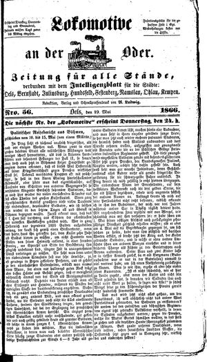 Lokomotive an der Oder vom 19.05.1866