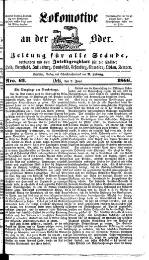 Lokomotive an der Oder vom 07.06.1866