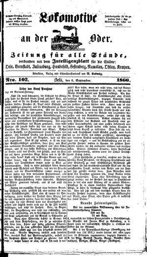 Lokomotive an der Oder on Sep 6, 1866