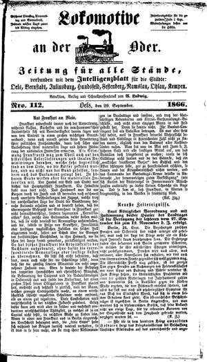 Lokomotive an der Oder vom 29.09.1866