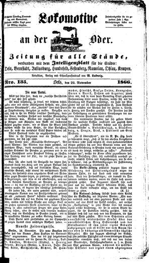 Lokomotive an der Oder on Nov 22, 1866