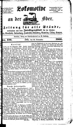 Lokomotive an der Oder on Nov 24, 1866