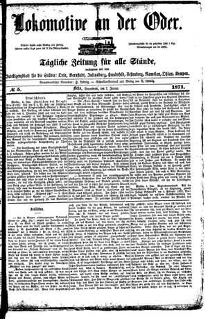 Lokomotive an der Oder vom 07.01.1871