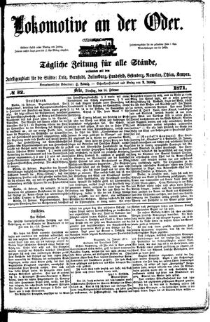Lokomotive an der Oder vom 14.02.1871