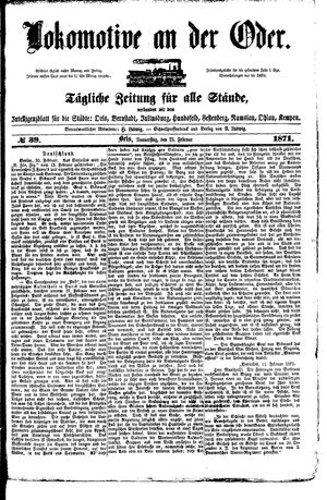 Lokomotive an der Oder vom 23.02.1871