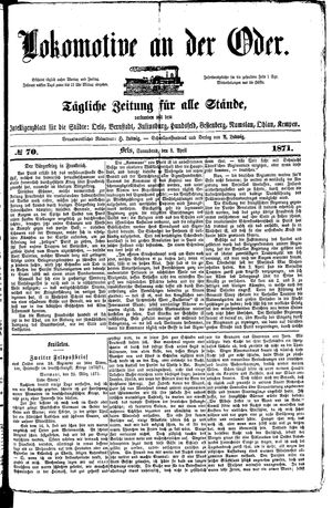 Lokomotive an der Oder vom 08.04.1871