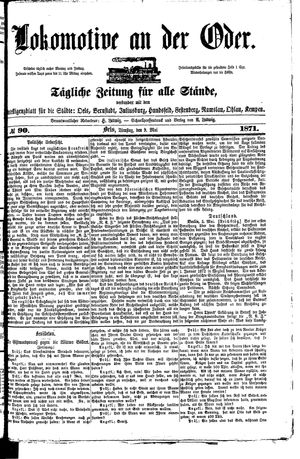 Lokomotive an der Oder vom 09.05.1871