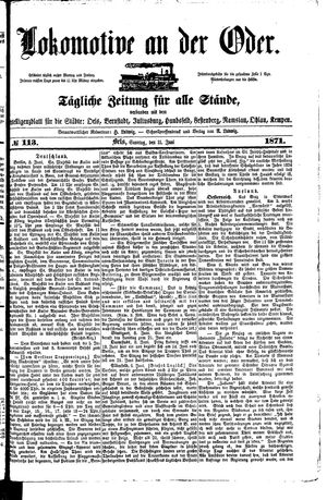 Lokomotive an der Oder vom 11.06.1871