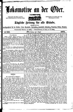 Lokomotive an der Oder vom 06.08.1871