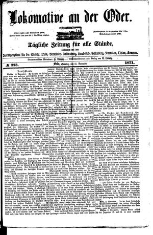 Lokomotive an der Oder vom 12.11.1871