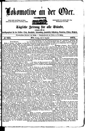 Lokomotive an der Oder vom 12.12.1871
