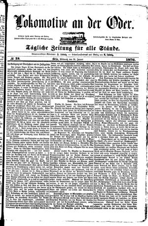 Lokomotive an der Oder vom 26.01.1876