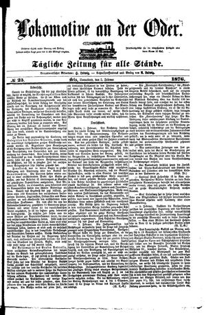 Lokomotive an der Oder on Feb 5, 1876