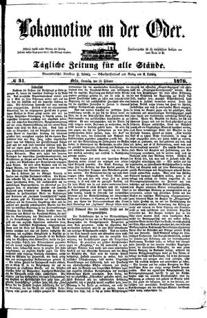 Lokomotive an der Oder vom 13.02.1876