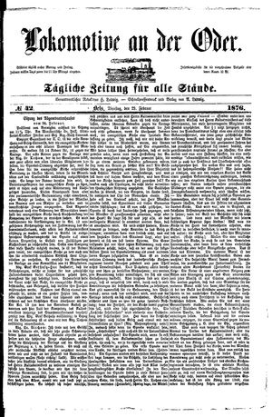 Lokomotive an der Oder on Feb 29, 1876