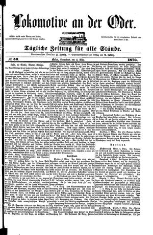 Lokomotive an der Oder on Mar 11, 1876