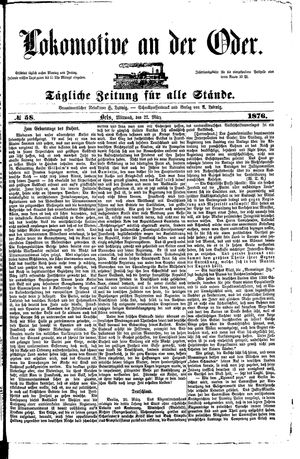 Lokomotive an der Oder vom 22.03.1876